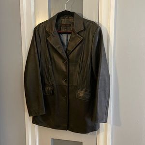 Anne Klein black leather jacket